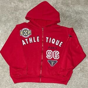 Vintage Red "Expresss Athlétique" Hoodie